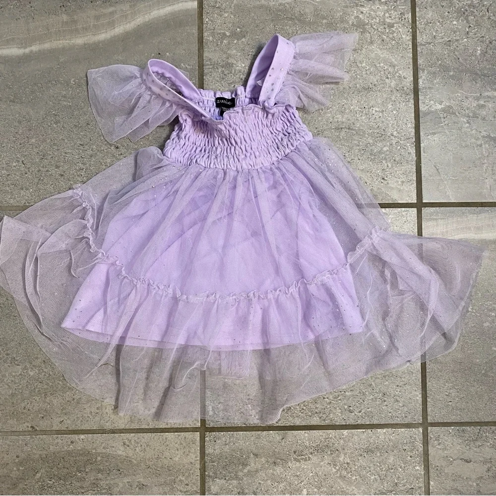 Zunie 3T Girls Lilac Purple Tulle Fairy Dress - Picture 2 of 5